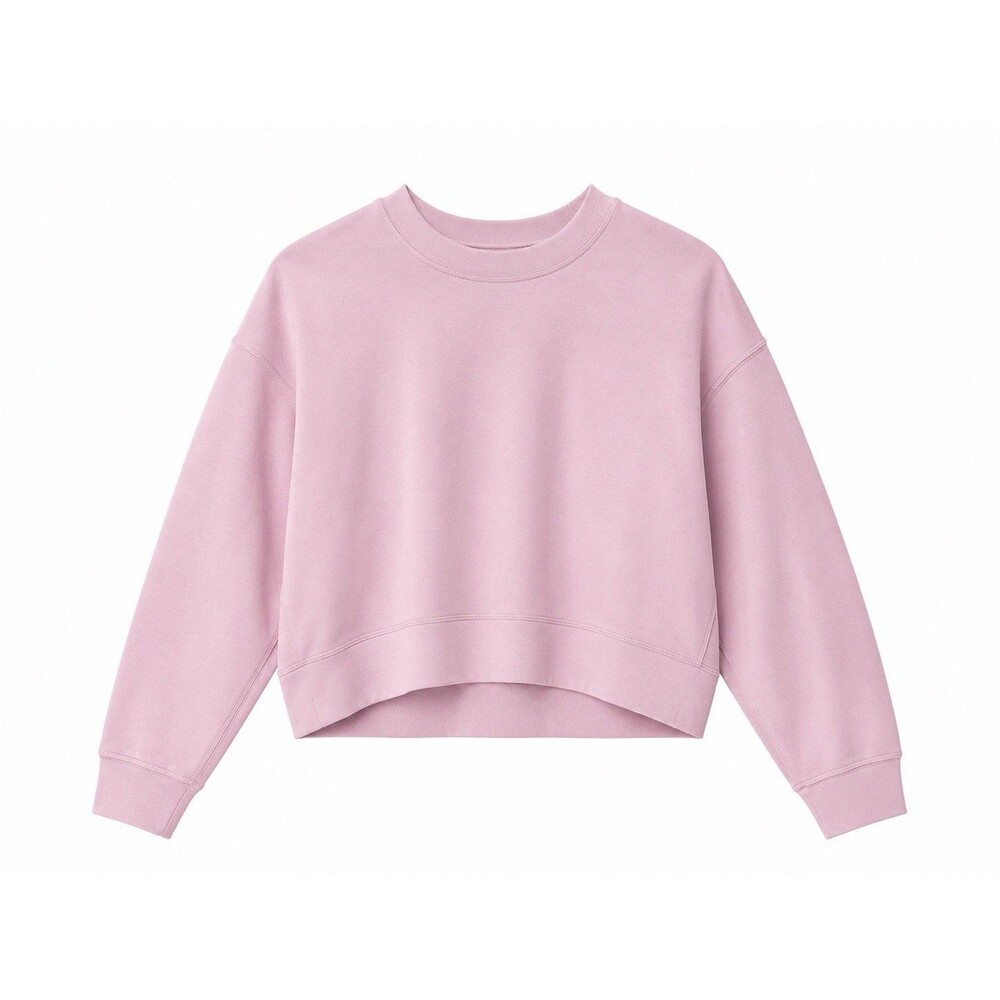 Lululemon Pink Cropped Sweatshirt Modal Blend Relaxed Fit Pullover Top